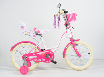 Детский велосипед Зайка 16" корзина для кукол, беж.п. картинка каталога